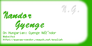 nandor gyenge business card